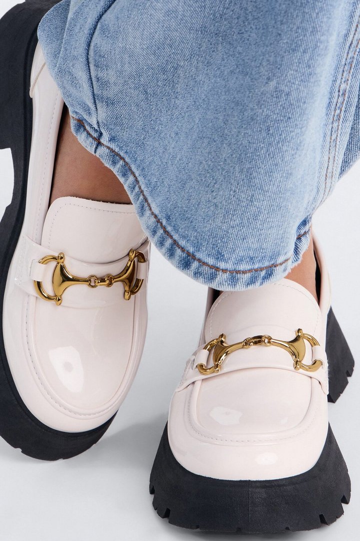 Kylie Platform Loafers - Bone
