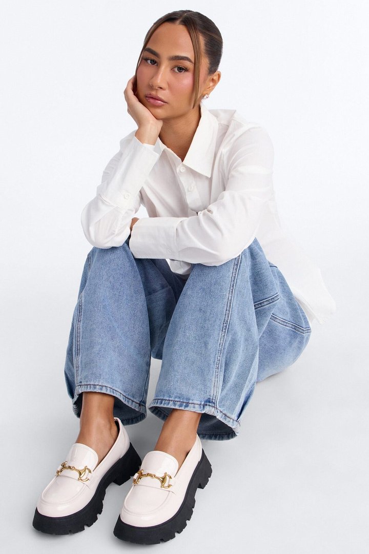 Kylie Platform Loafers - Bone