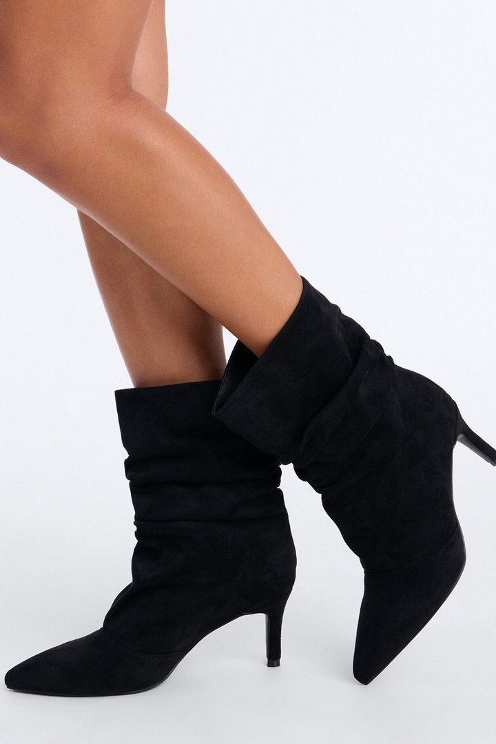Newark Ruched Booties - Black