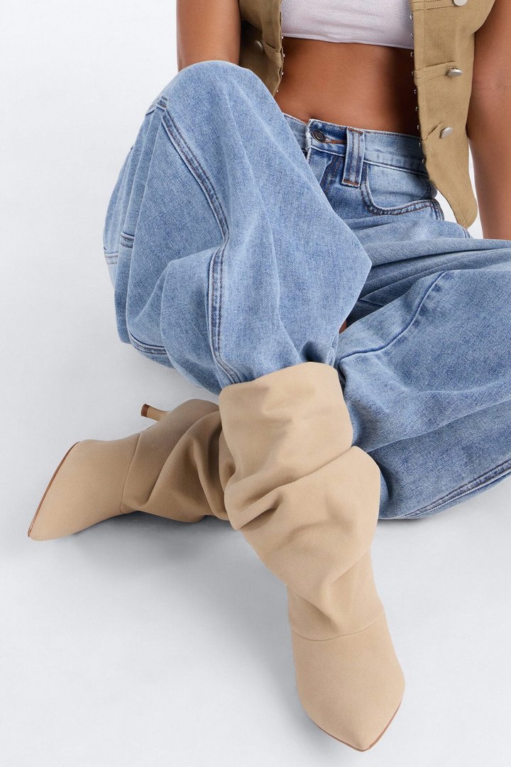 Freddi Ruched Bootie - Sand