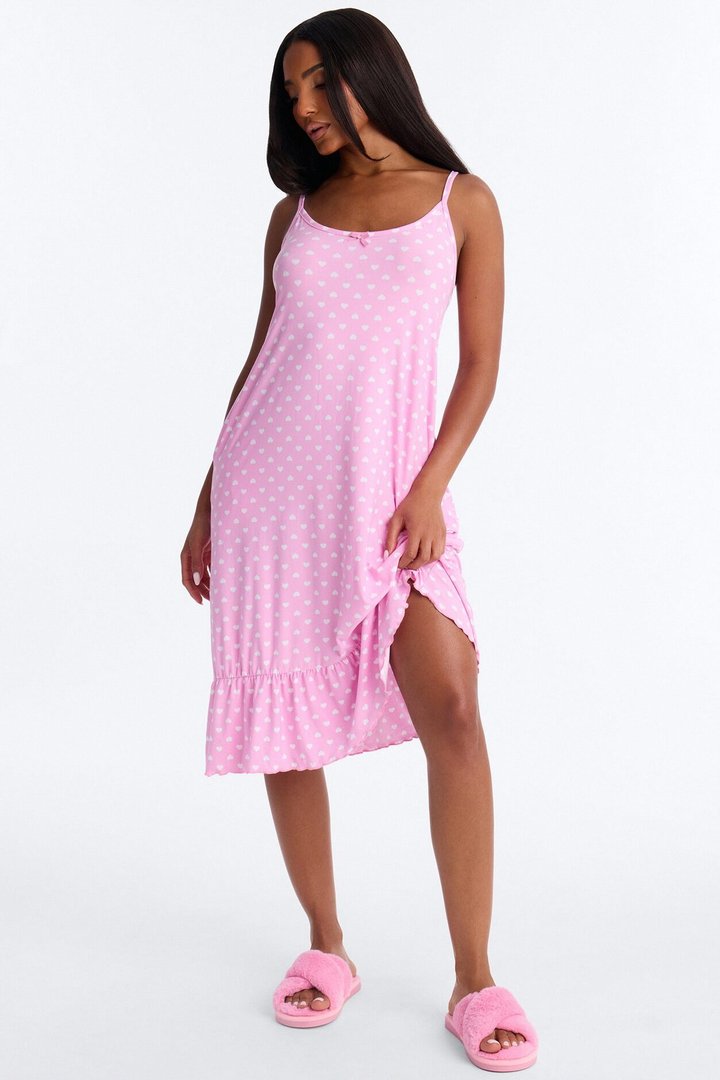Sweet Dot Fantasy Ruffle PJ Sleep Dress - Pink