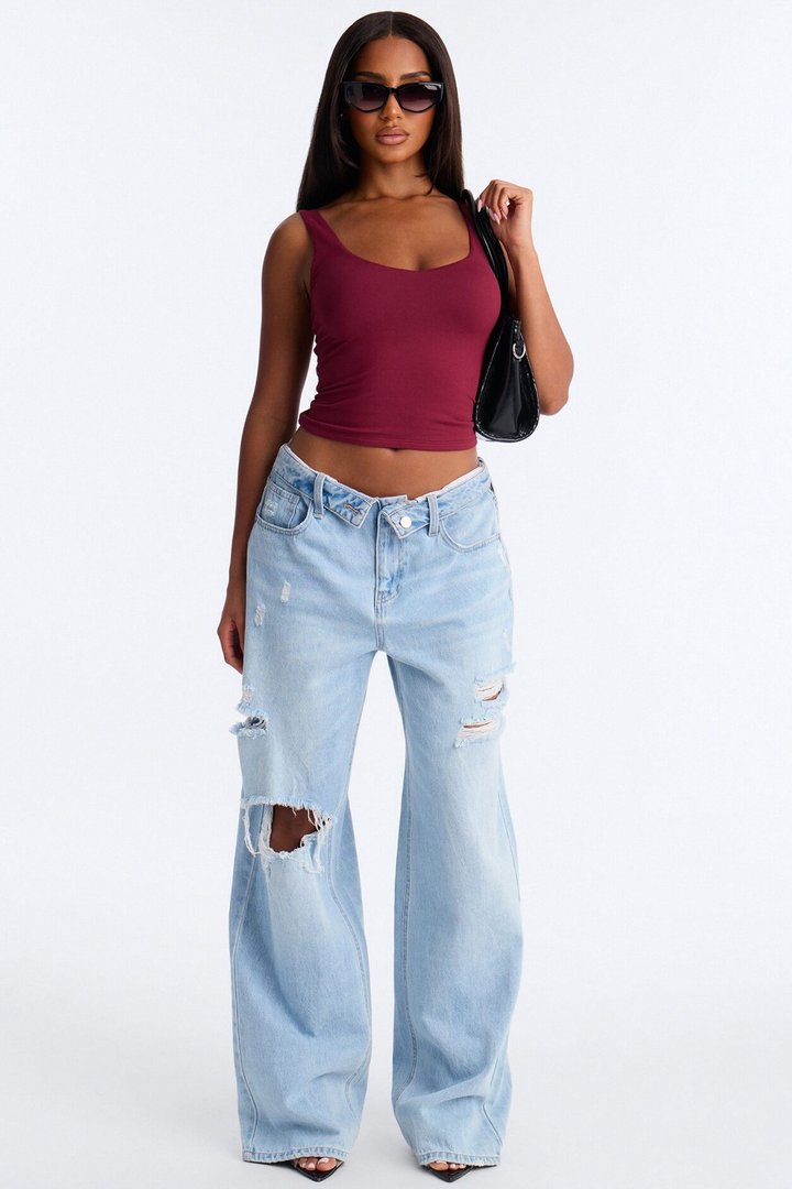 Quinn Double Lined Tank Top - Burgundy