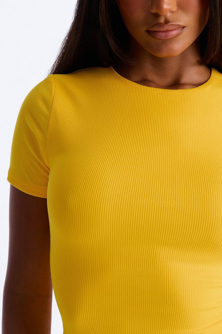 Chloe Crew Neck Short Sleeve Tee - Orange