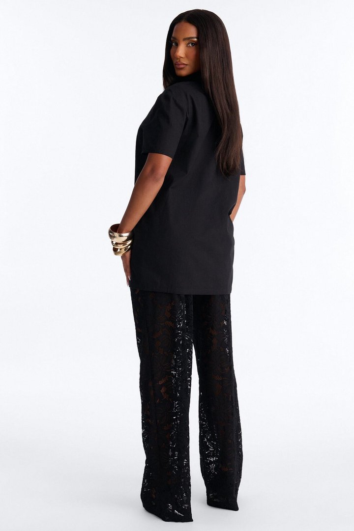 Understated Chic Laced Pant Set - Black