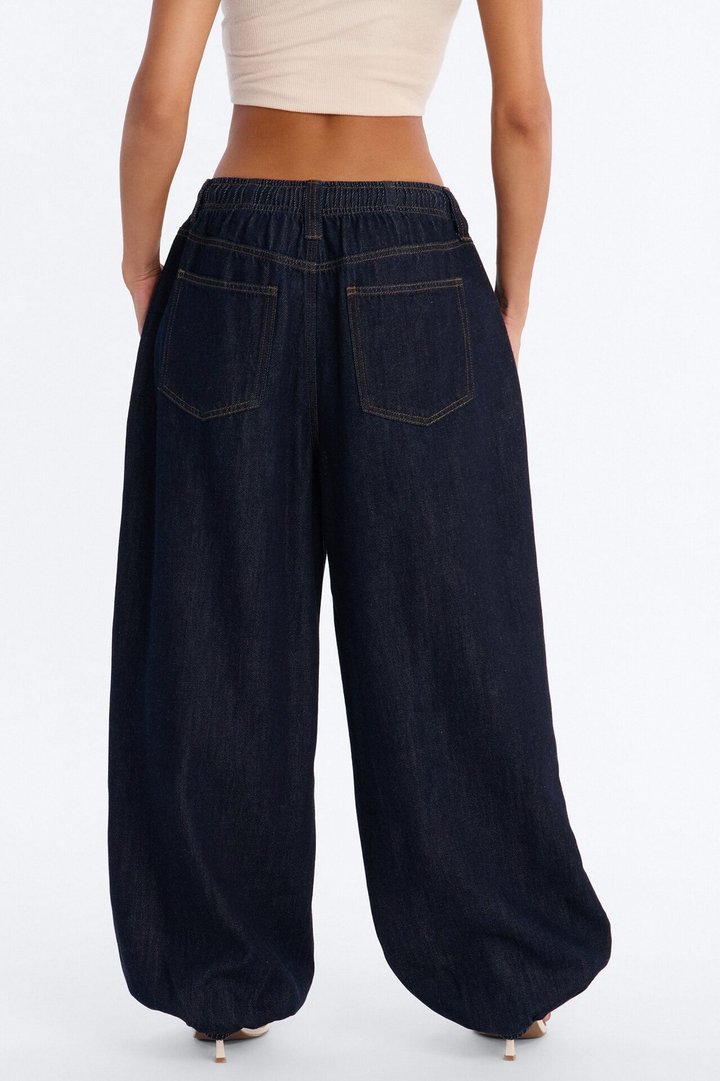 Crystal Cove Tie Waist Jeans - Dark Wash
