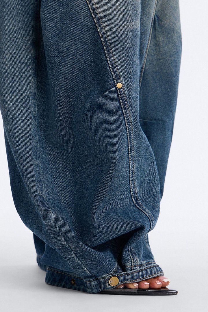 Know The Vibes High Rise Hem Adjuster Jeans - Dark Wash