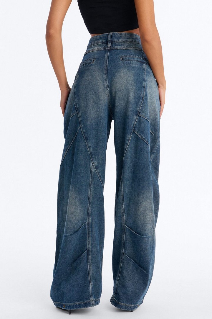 Know The Vibes High Rise Hem Adjuster Jeans - Dark Wash