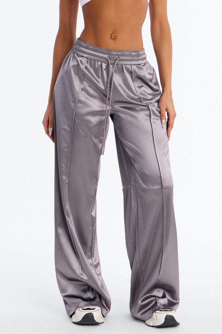 Everyday Essential Shiny Track Pant - Gunmetal