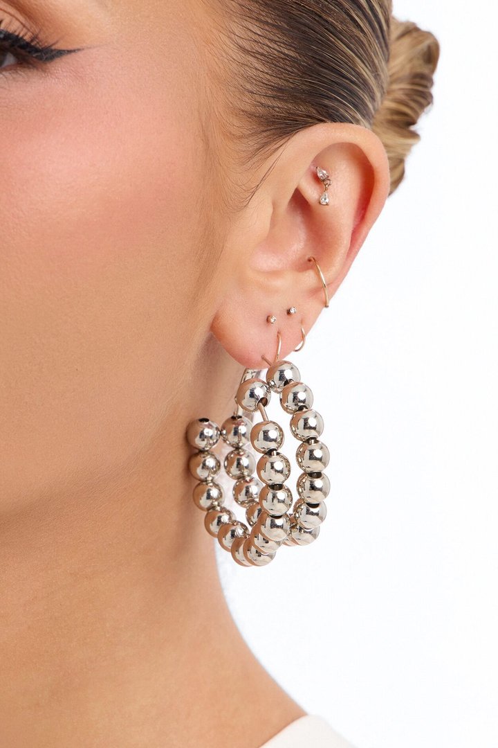 No Doubts Hoop Earrings - Silver