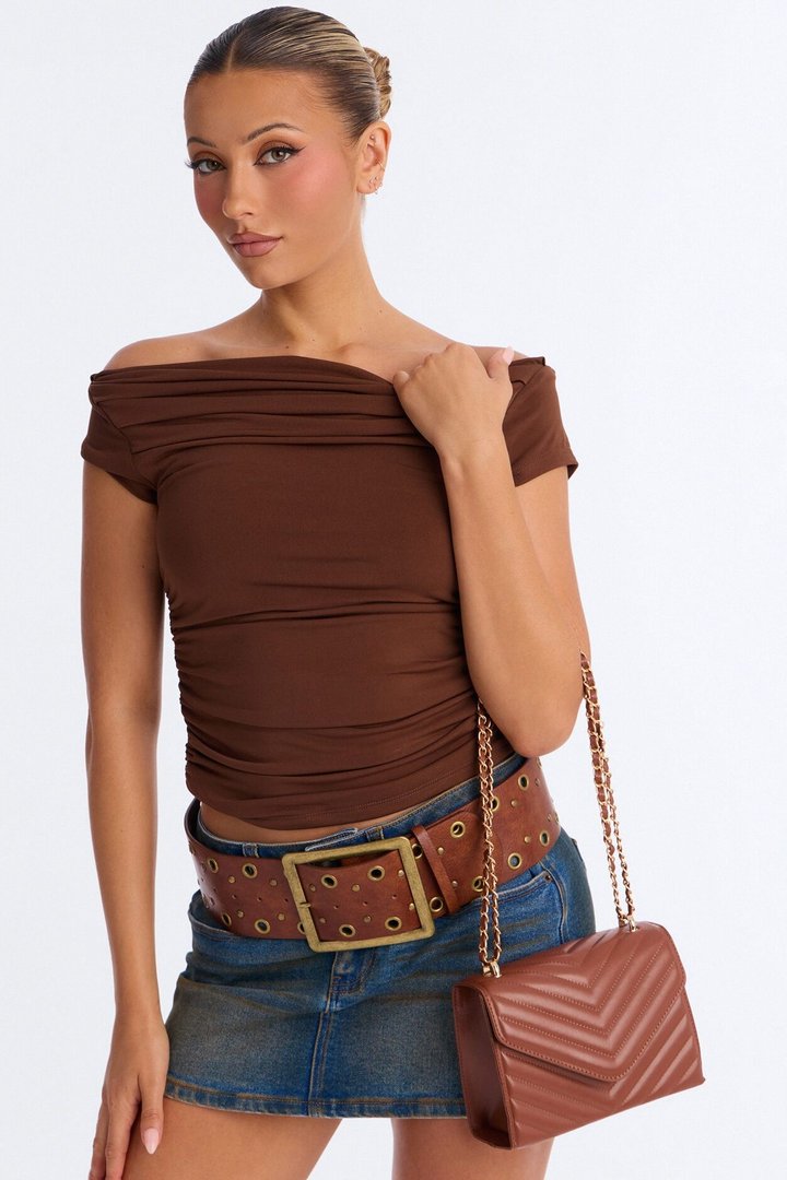 Three Is Better Than One Crossbody Bag - Brown