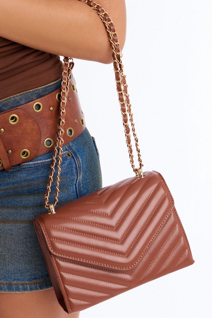 Three Is Better Than One Crossbody Bag - Brown