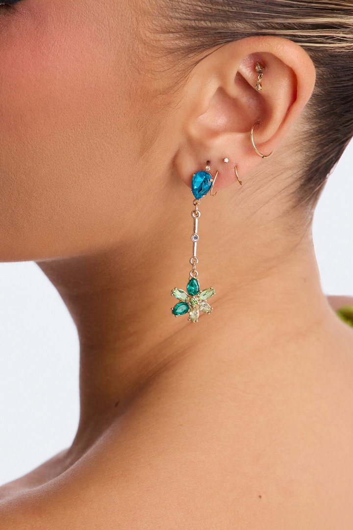 Paradise Bloom Earrings - Blue/combo