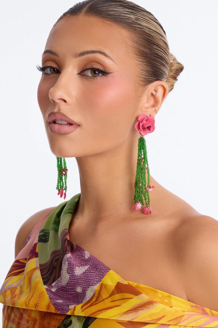 Happiest With You Floral Earrings - Pink/combo