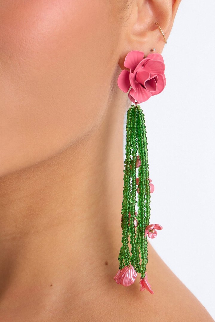 Happiest With You Floral Earrings - Pink/combo