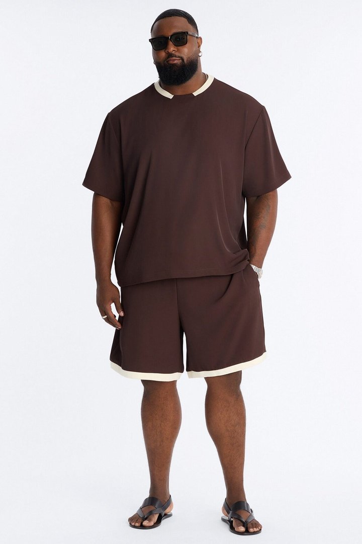 Classic Essentialist Contrast Tee - Brown/combo