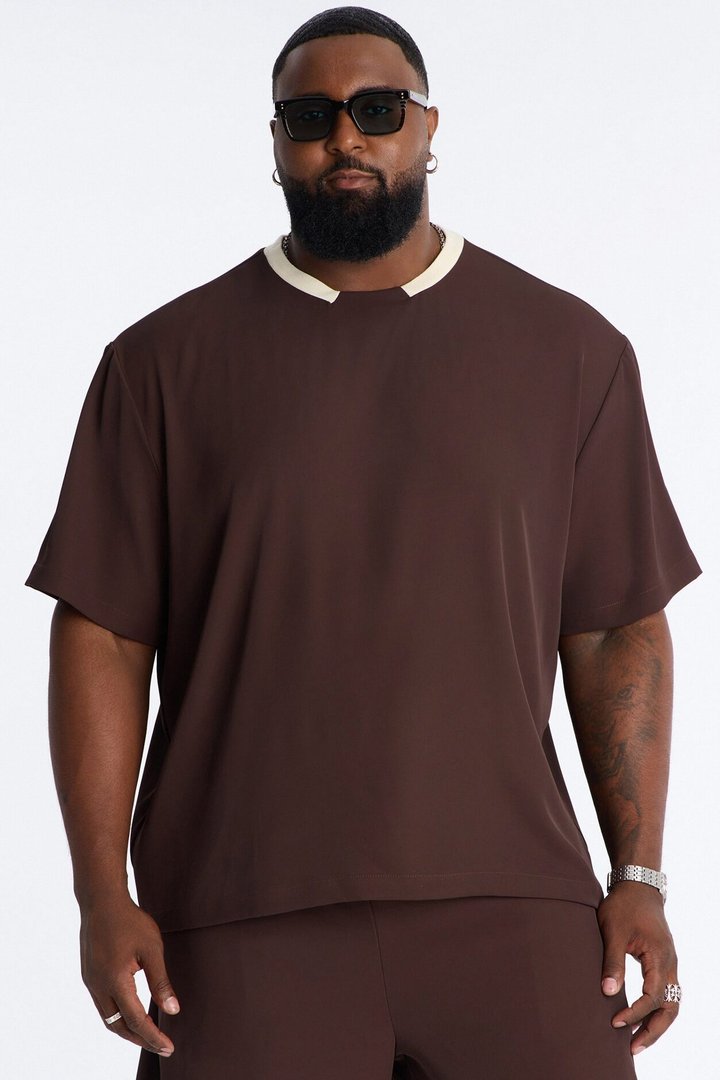 Classic Essentialist Contrast Tee - Brown/combo