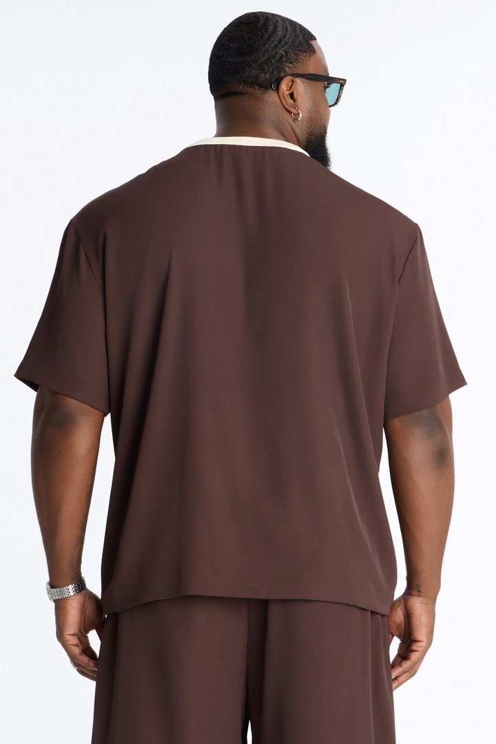 Classic Essentialist Contrast Tee - Brown/combo