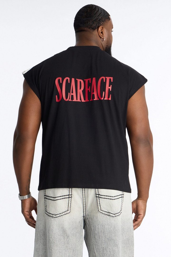 Heavy Weight Scarface Icon Muscle Tee - Black