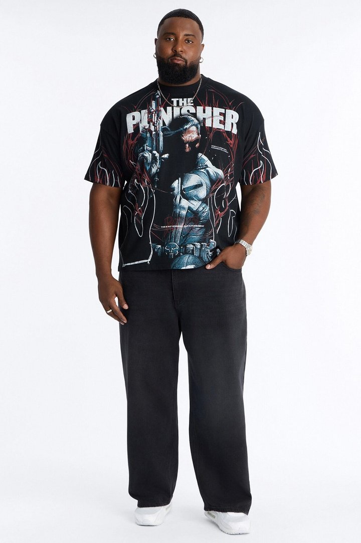 The Punisher Heavy Weight Boxy Short Sleeve Tee - Black