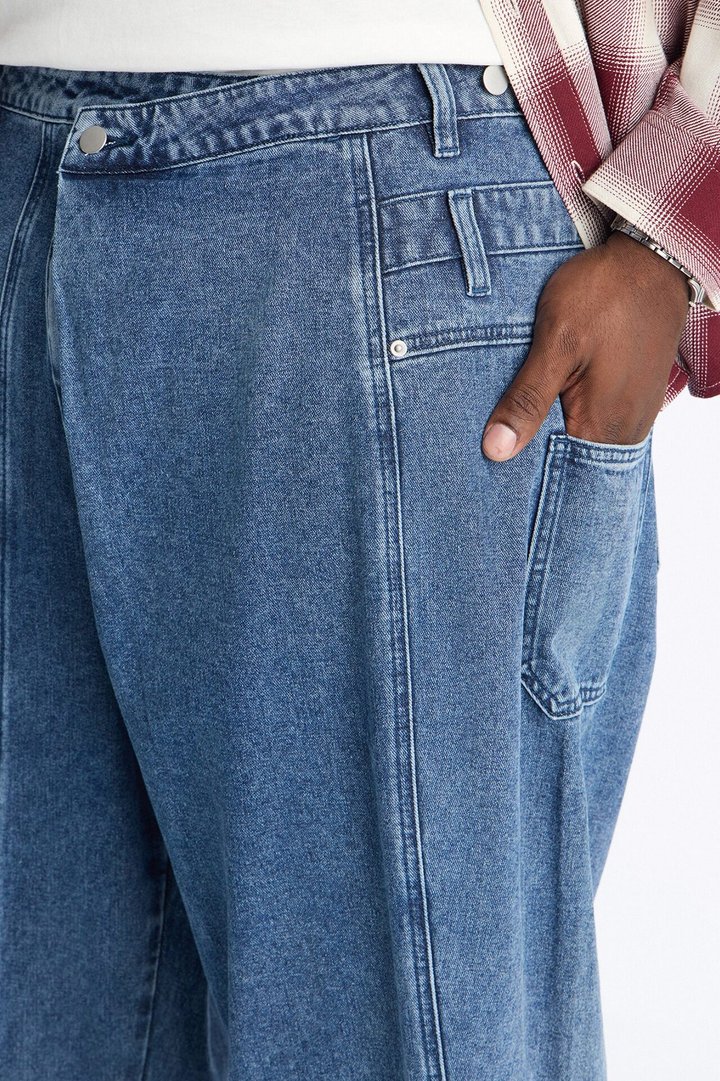Baggy Crossover Come Again Jean - Medium Wash