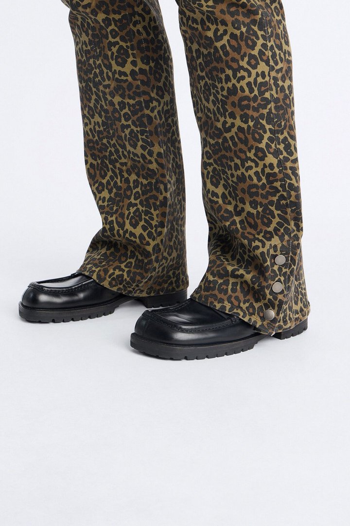 Stacked Slim Flare Wildin Out Snap Slit Jean - Brown