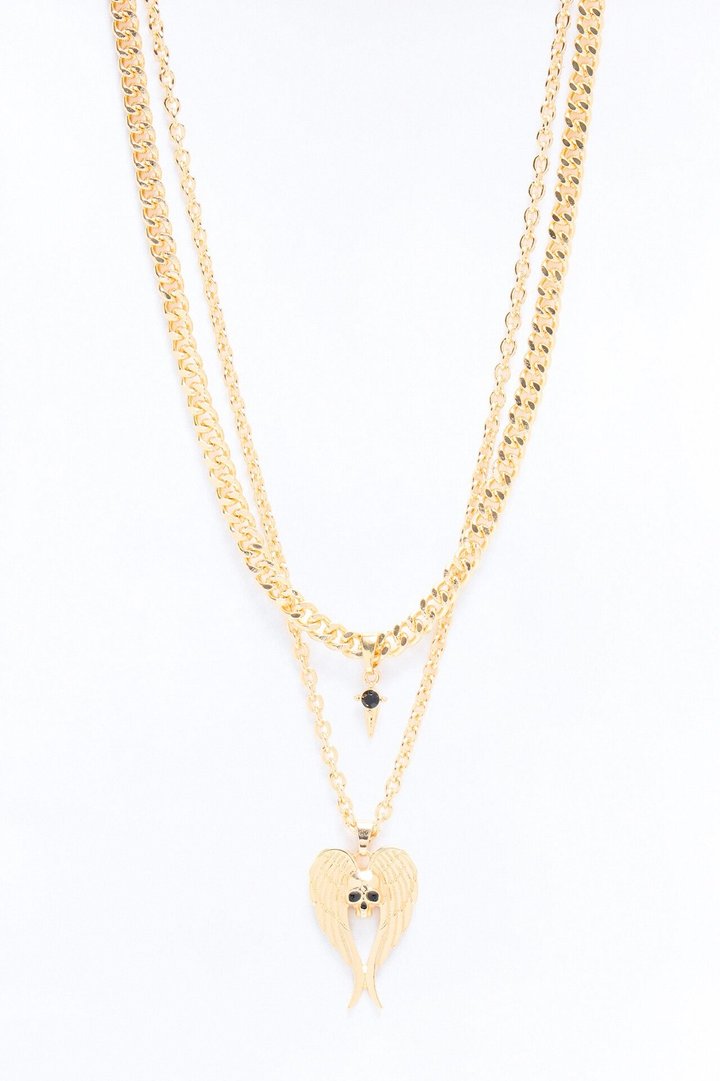 Flight Of Death Necklace Set - Gold