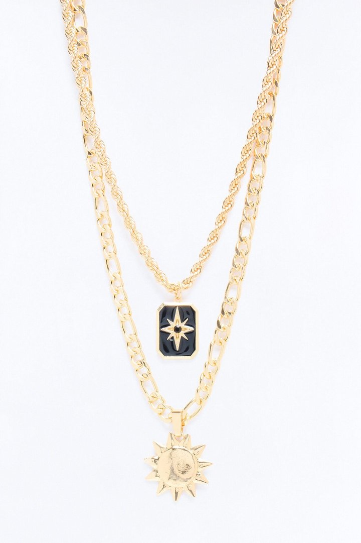 Don't Let The Sun Set Necklace Set - Gold