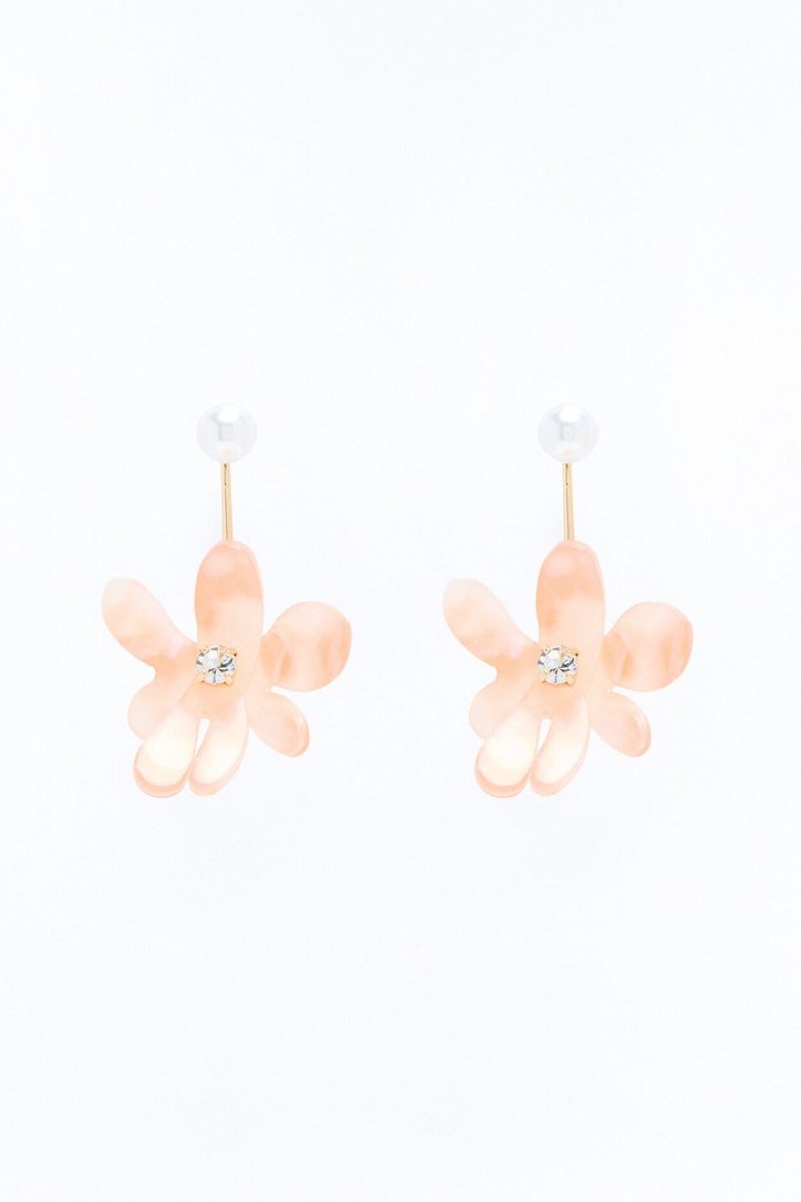 Watch Me Bloom Earrings - Gold/Pink