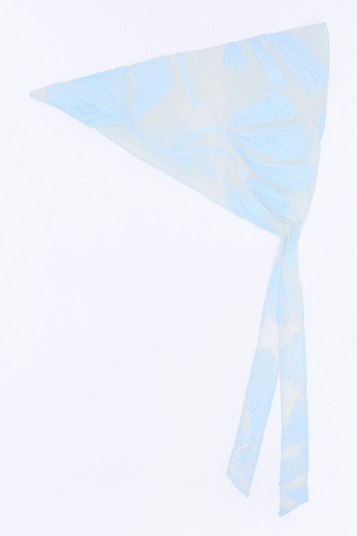 Flowers In The Sky Textured Head Wrap - Blue