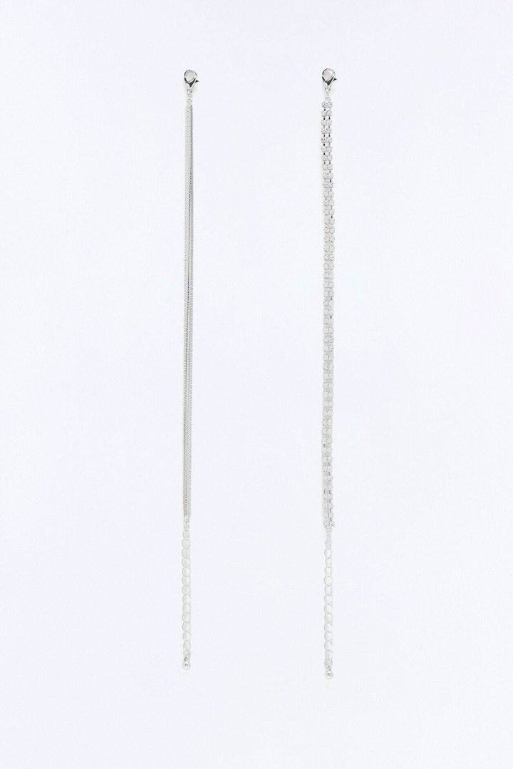 Classy Act Rhinestone Anklet - Silver