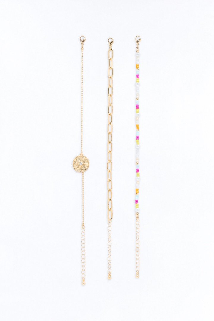 Summer Fun Anklet - Gold/Multi