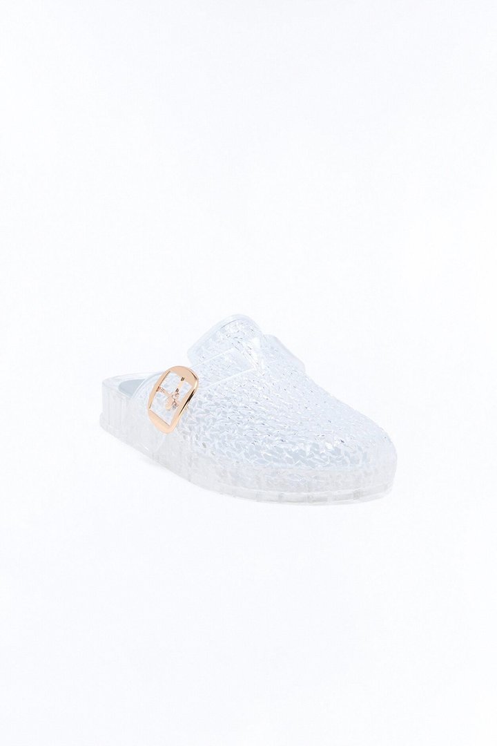 Genasa Buckle Jelly Slides - Clear