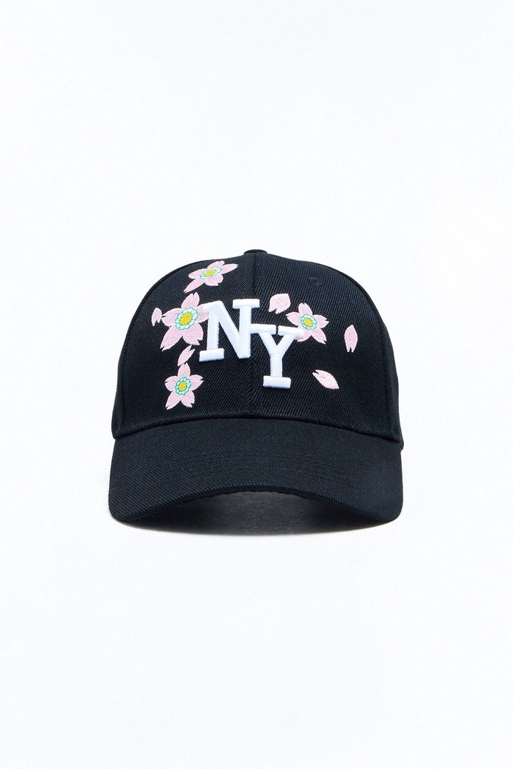 NY Flower Baseball Hat - Black/combo
