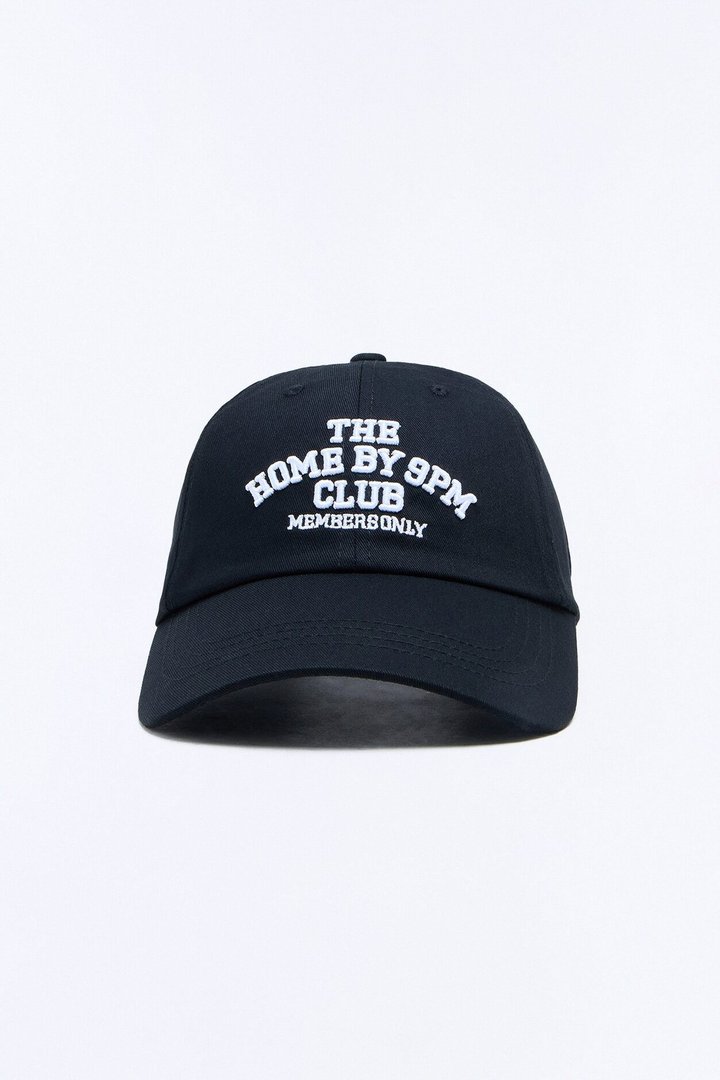 Home By 9PM Baseball Hat - Black/White