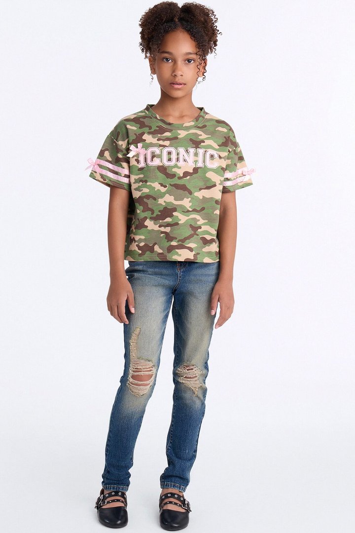 Mini Kelly Ripped Tinted Stretch Skinny Jeans - Dark Denim