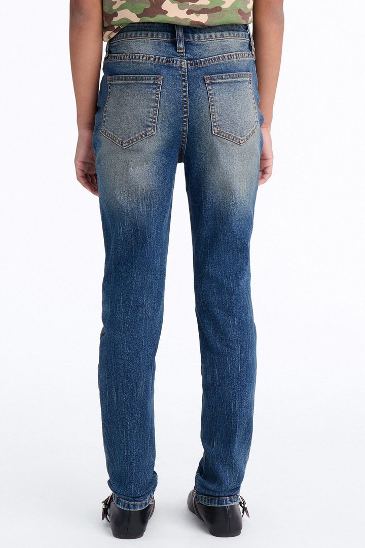 Mini Kelly Ripped Tinted Stretch Skinny Jeans - Dark Denim