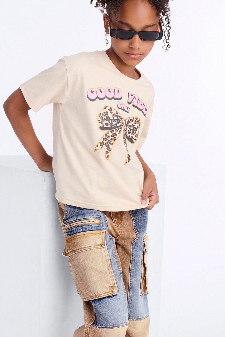 Mini Sahara Cargo Straight Leg Jeans - Dark Wash