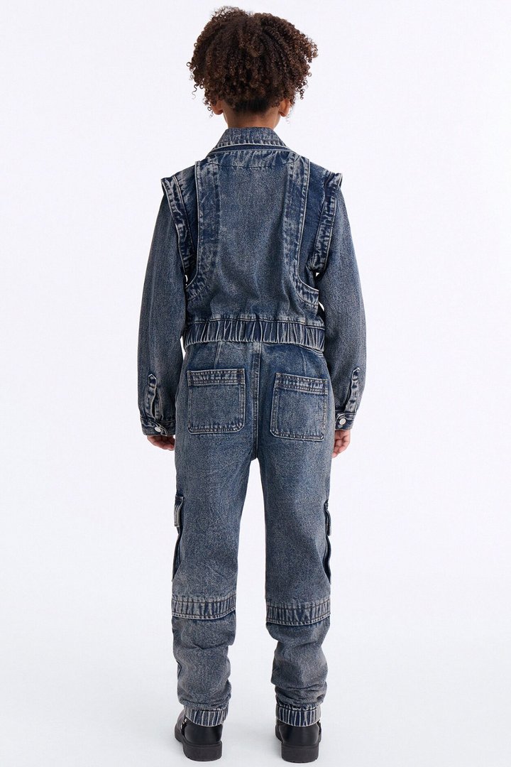 Mini Get To You Cargo Jogger Jeans - Acid Wash Blue