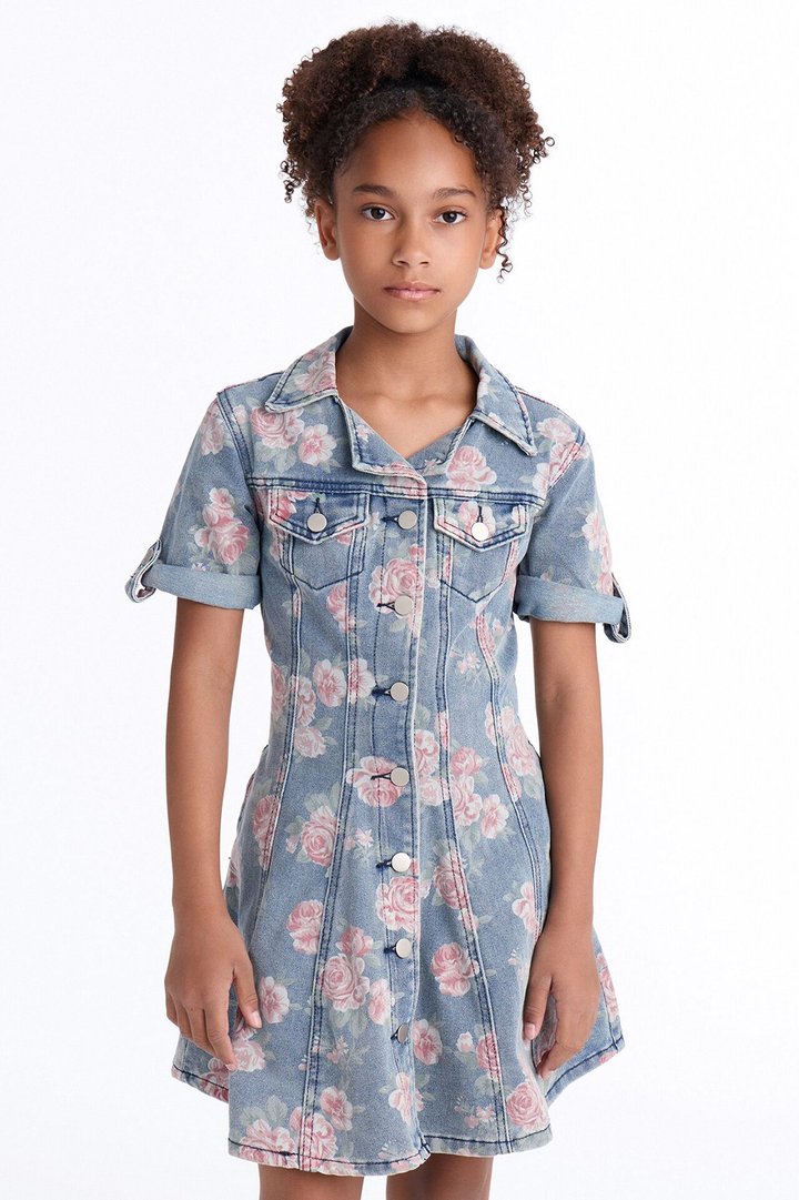 Mini Raven Stretch Denim Mini Dress - Vintage Wash