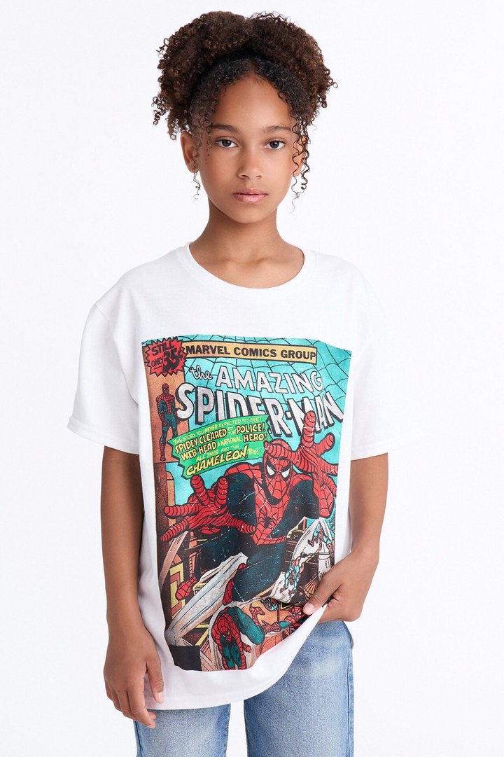 Mini Amazing Spiderman Comic Washed Tee - White/combo
