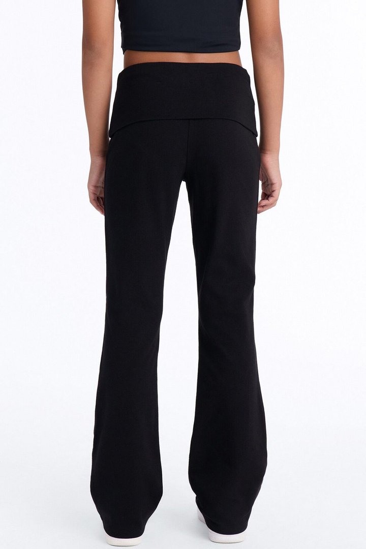 Mini Adriana Foldover Flare Pant - Black