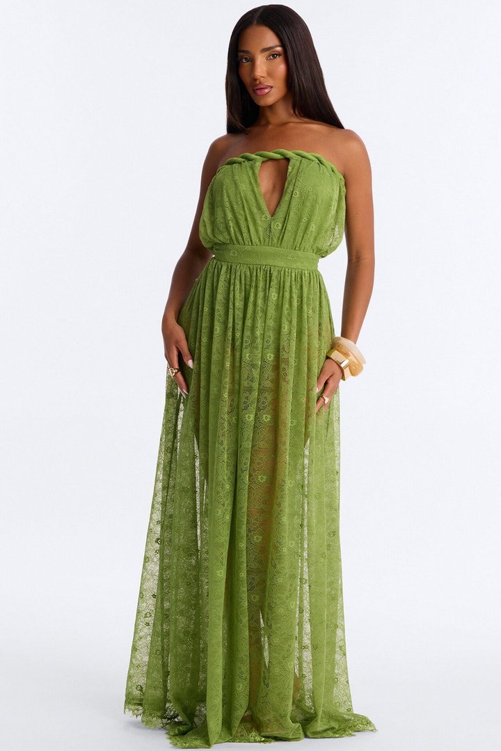 Came To Play Lace Maxi Dress - Green