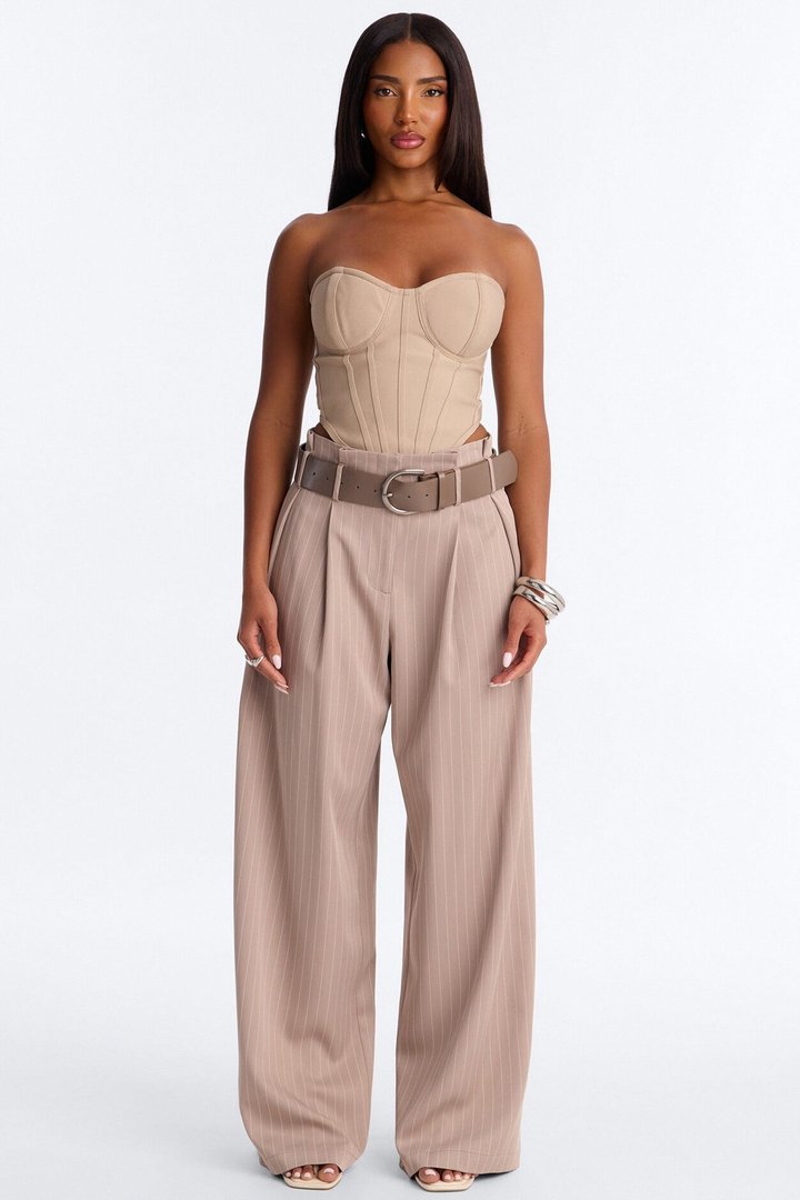 Sealed and Delivered Belted Wide Leg Trouser - Caffe
