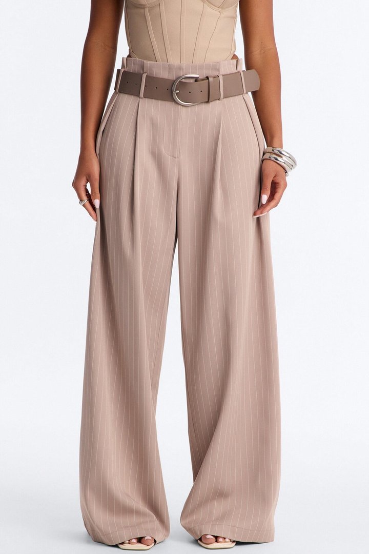Sealed and Delivered Belted Wide Leg Trouser - Caffe