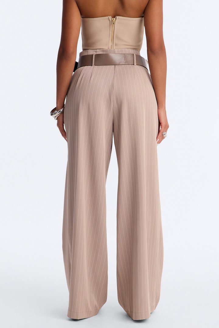 Sealed and Delivered Belted Wide Leg Trouser - Caffe