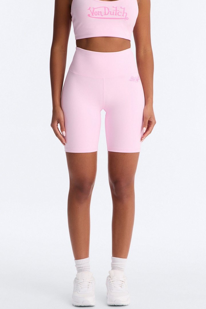 Von Dutch Sporty Foldover Shorts - Pink