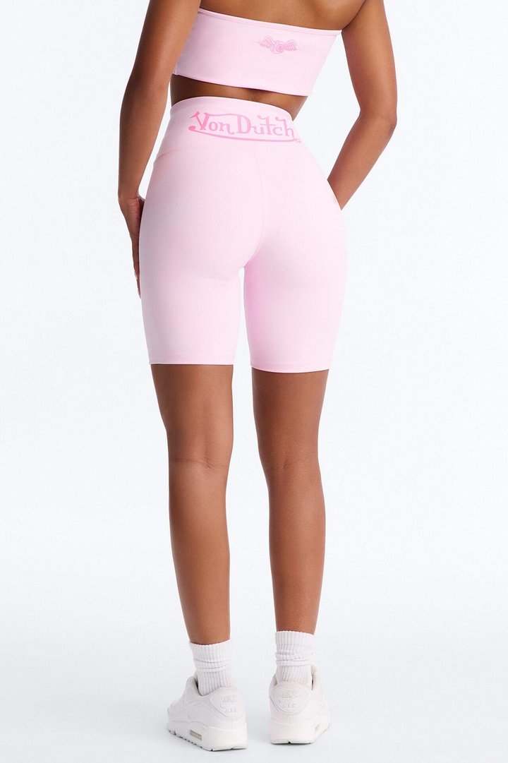 Von Dutch Sporty Foldover Shorts - Pink