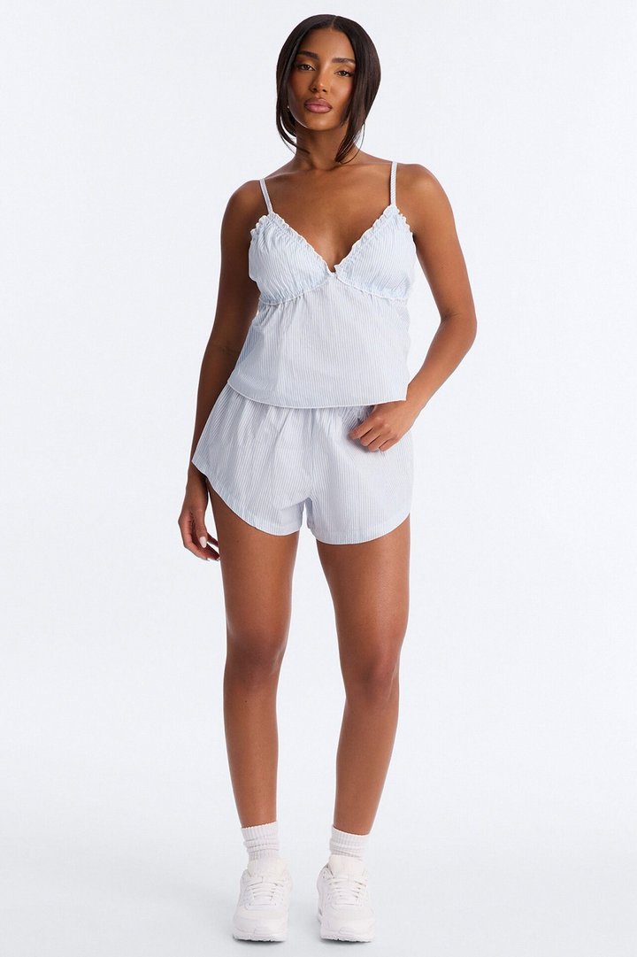 Michelle Poplin Short Set - Light Blue