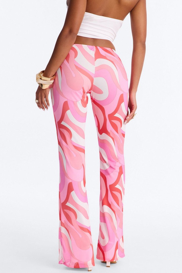 All That Low Rise Mesh Flare Pant - Pink/combo