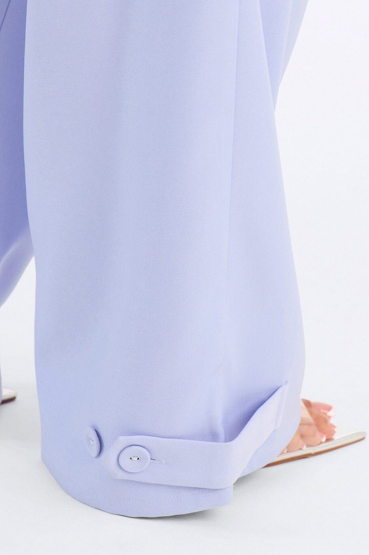 Penelope High Rise Straight Leg Trouser Pant - Light Blue